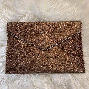 Copper Rebecca Minkoff Glitter Clutch w Dust bag